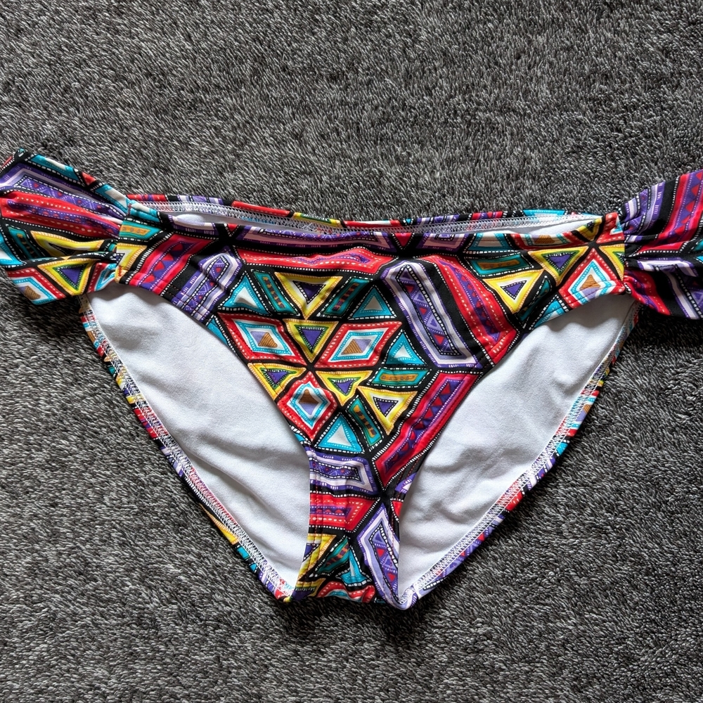 Design Lab Lord & Taylor Multicolor Geometric Bikini Bottoms